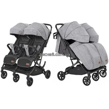 Коляска прогулочная Carrello Presto Duo CRL-5506 Pitch Grey, для двойни